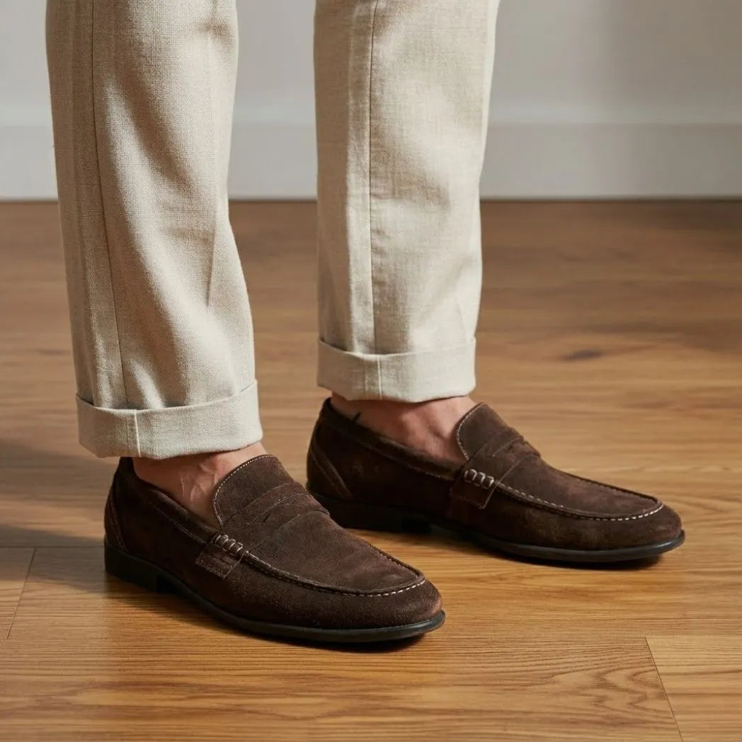 Mocassim Penny Loafer Milano Cognac Marrom Escuro