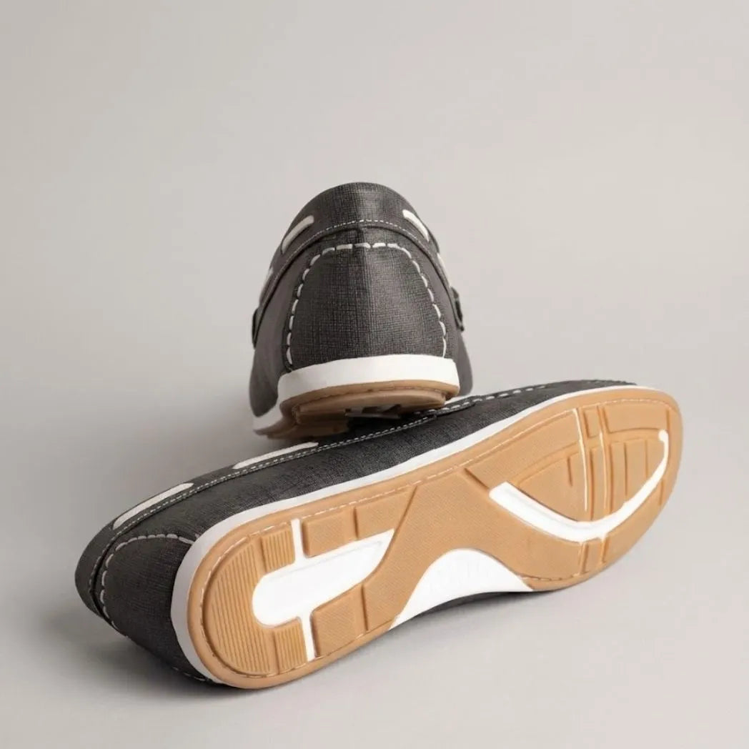 Mocassim Casual Canvas em Lona Cinza