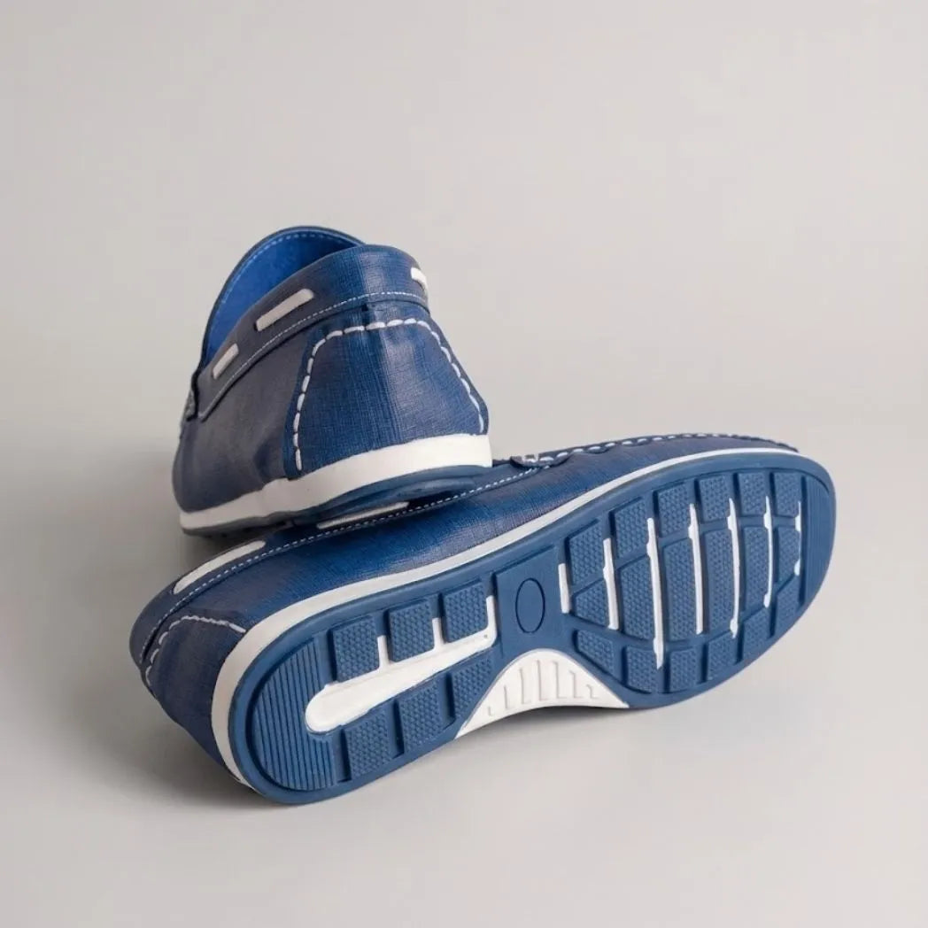 Mocassim Casual Canvas em Lona Azul