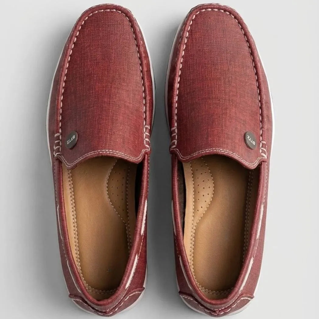 Mocassim Casual Canvas em Lona Vermelho