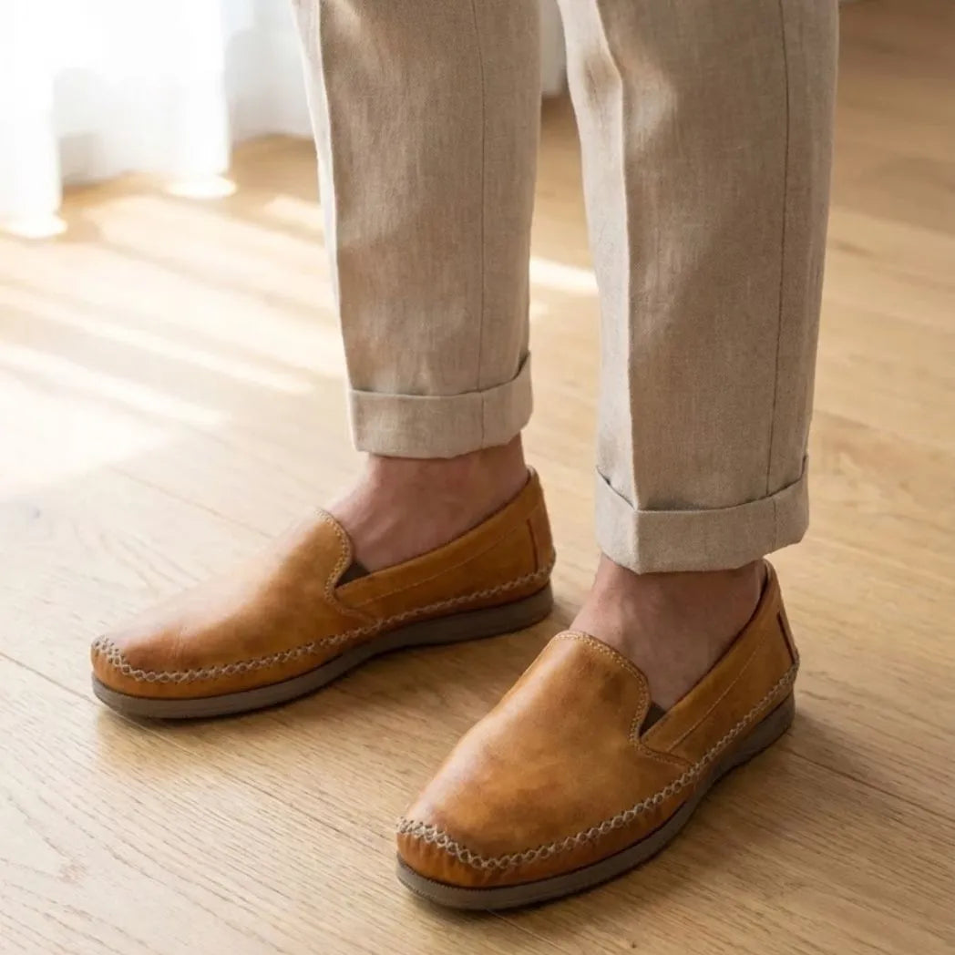Mocassim Cognac de Couro