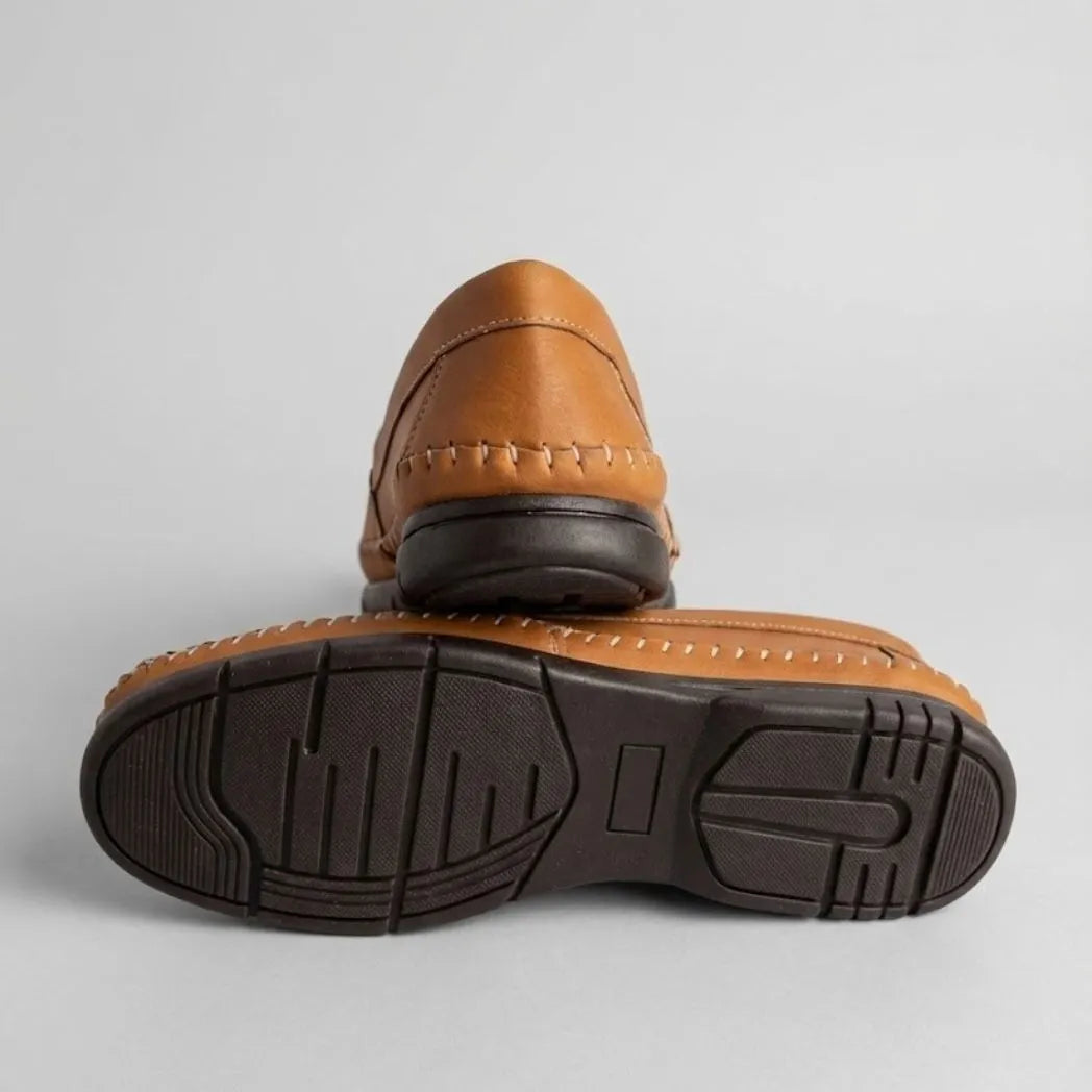 Mocassim Cognac de Couro