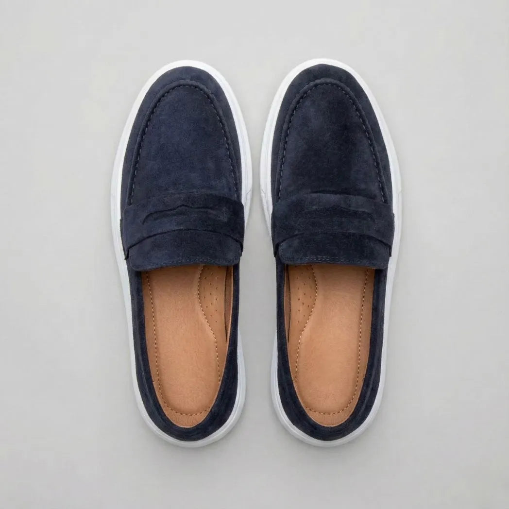 Mocassim Derby de Camurça Azul