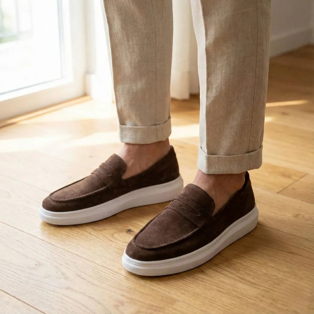 Mocassim Derby de Camurça Marrom