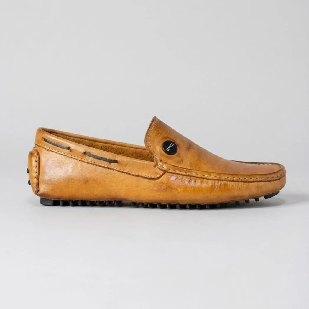 Mocassim Driver Cruise de Couro Laranja