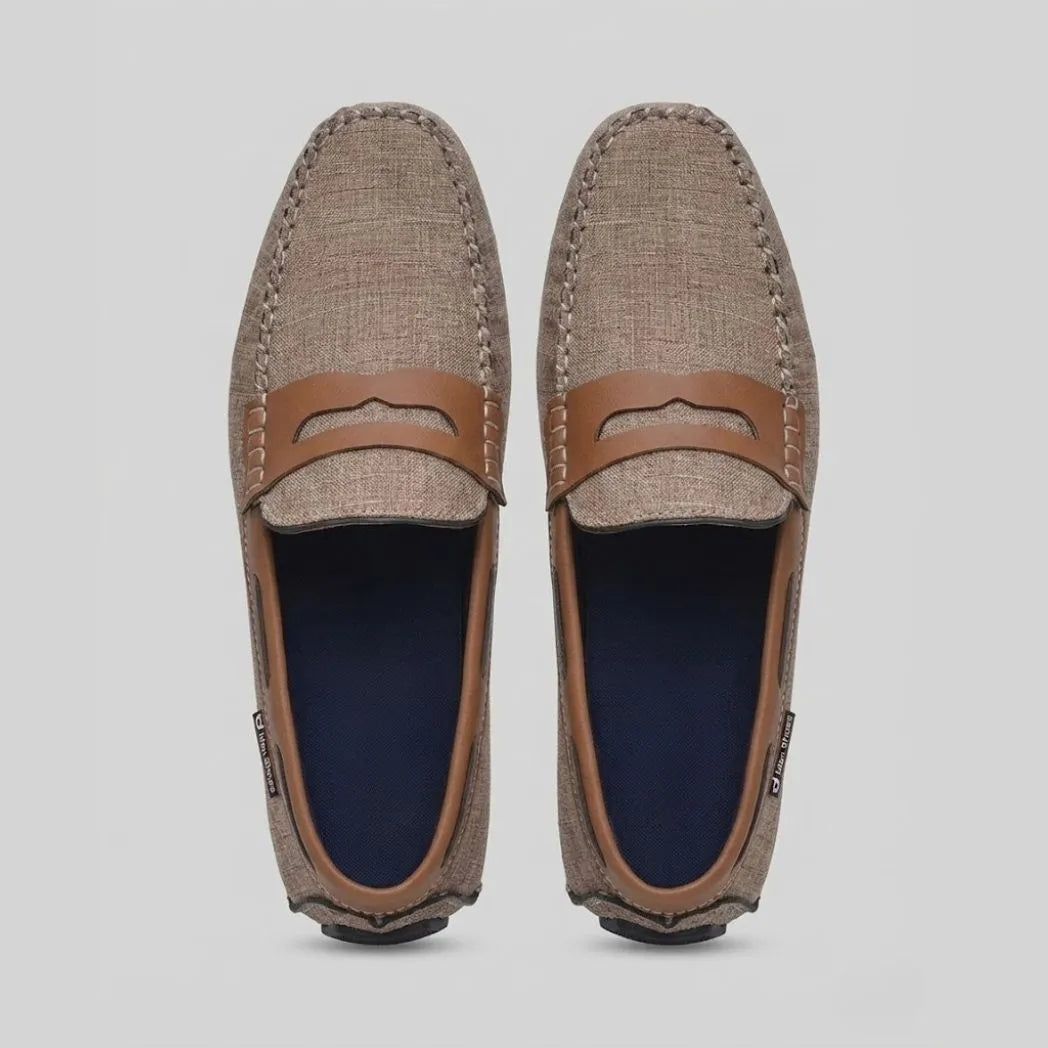 Mocassim Driver Riviera em Lona Bege
