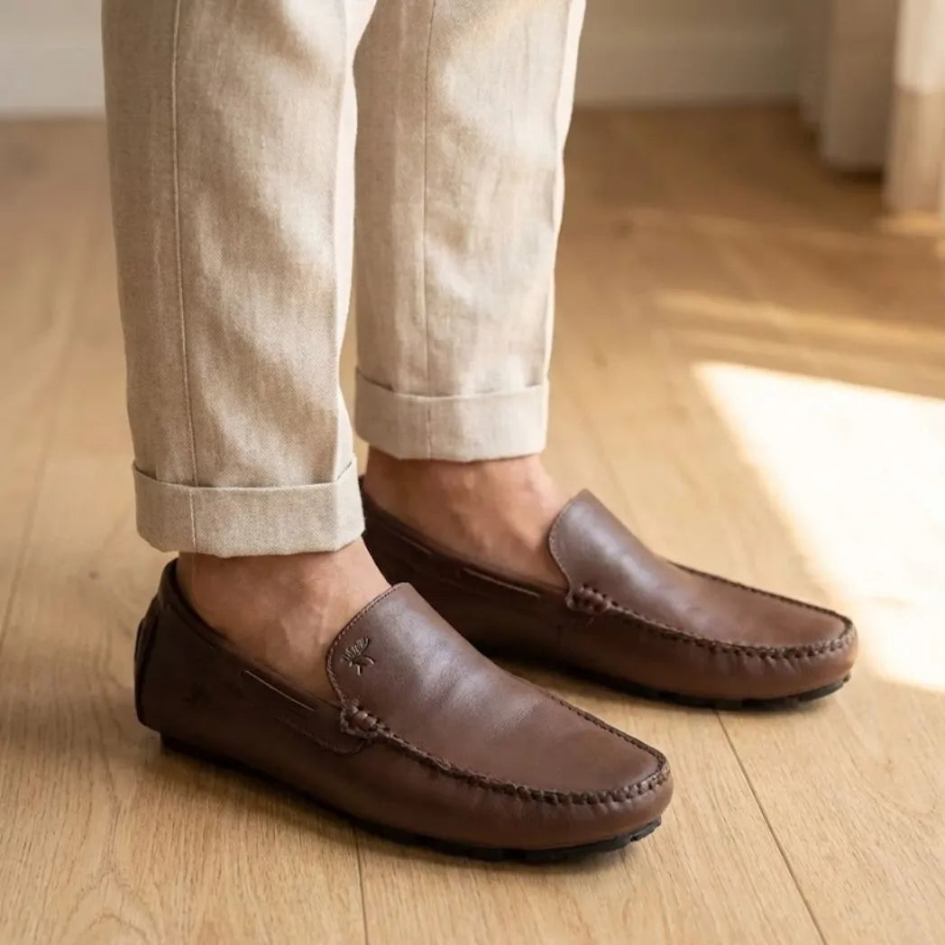 Mocassim Driver Vancouver de Couro Marrom Escuro