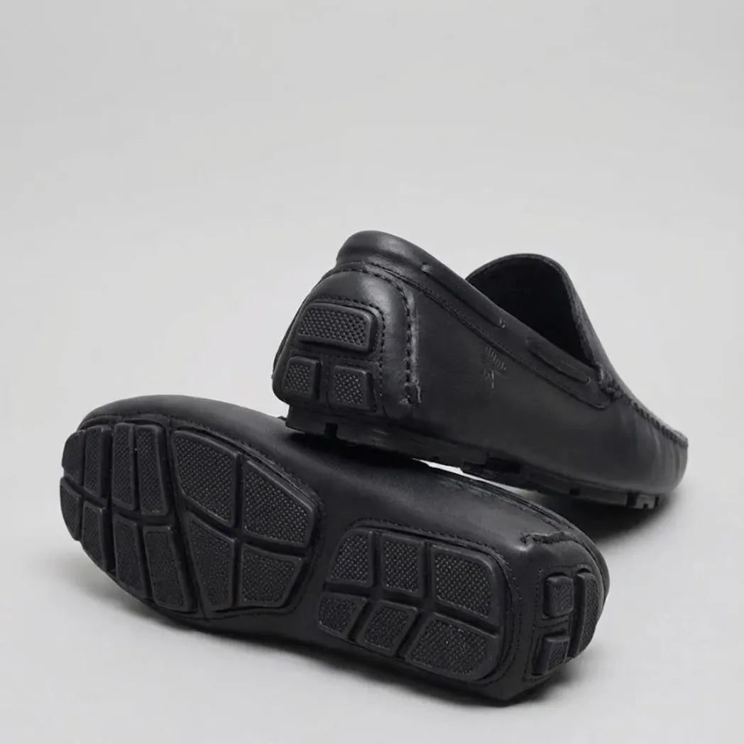 Mocassim Driver Vancouver de Couro Preto