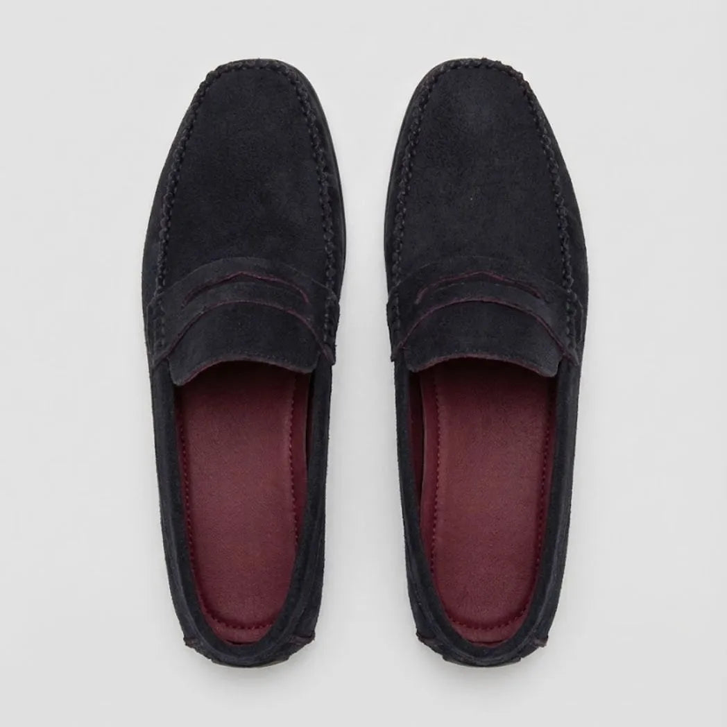 Mocassim Driver de Camurça Capri Tobacco Preto