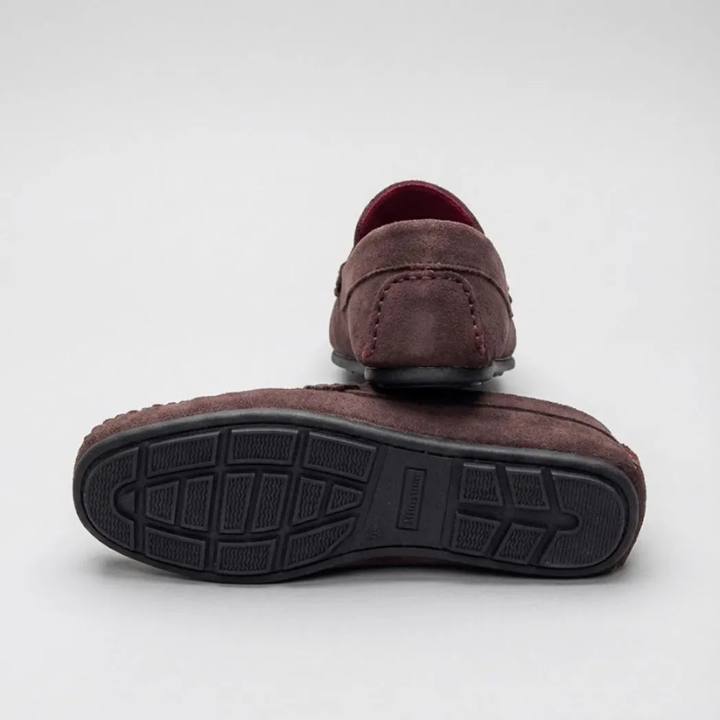 Mocassim Driver de Camurça Capri Tobacco Marrom Escuro