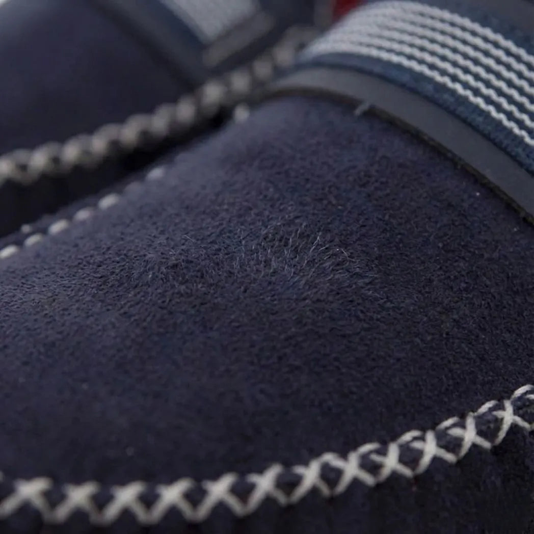 Mocassim Driver de Camurça Stripes Azul