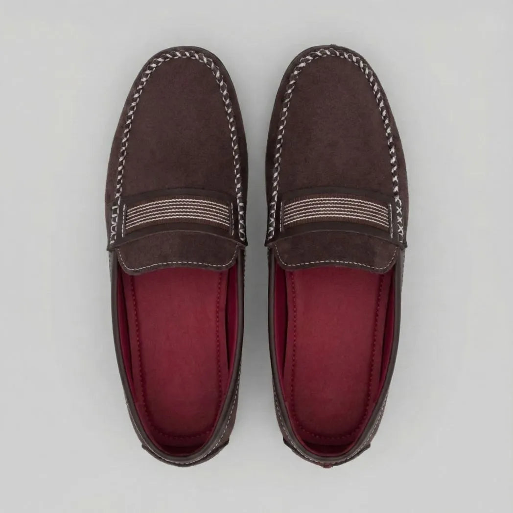 Mocassim Driver de Camurça Stripes