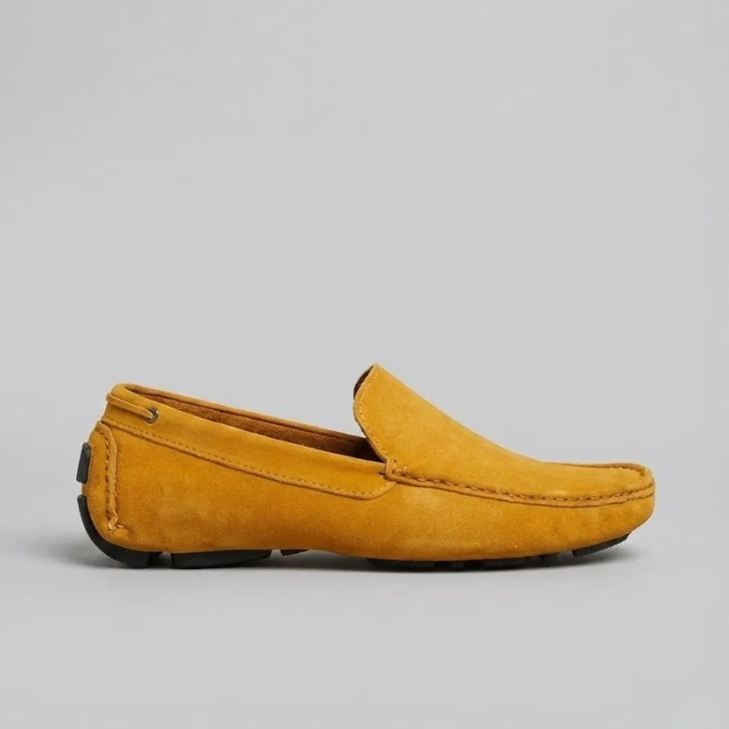 Mocassim Driver de Couro Capri Nero Amarelo