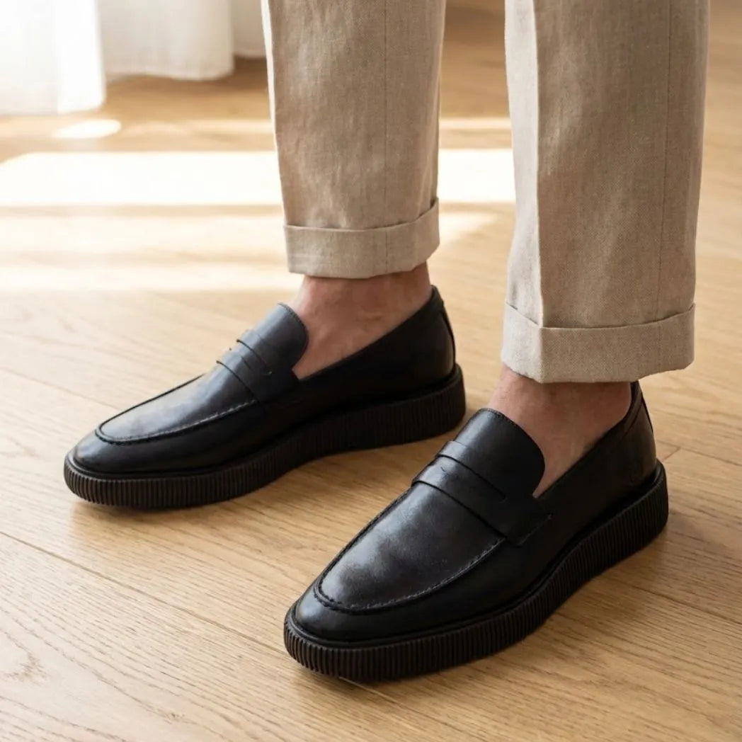 Mocassim Loafer Londres de Couro All-Black
