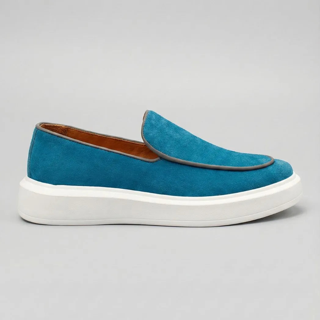 Mocassim Loafer de Camurça Vanguard Azul