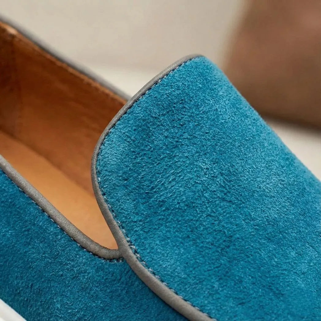 Mocassim Loafer de Camurça Vanguard Azul