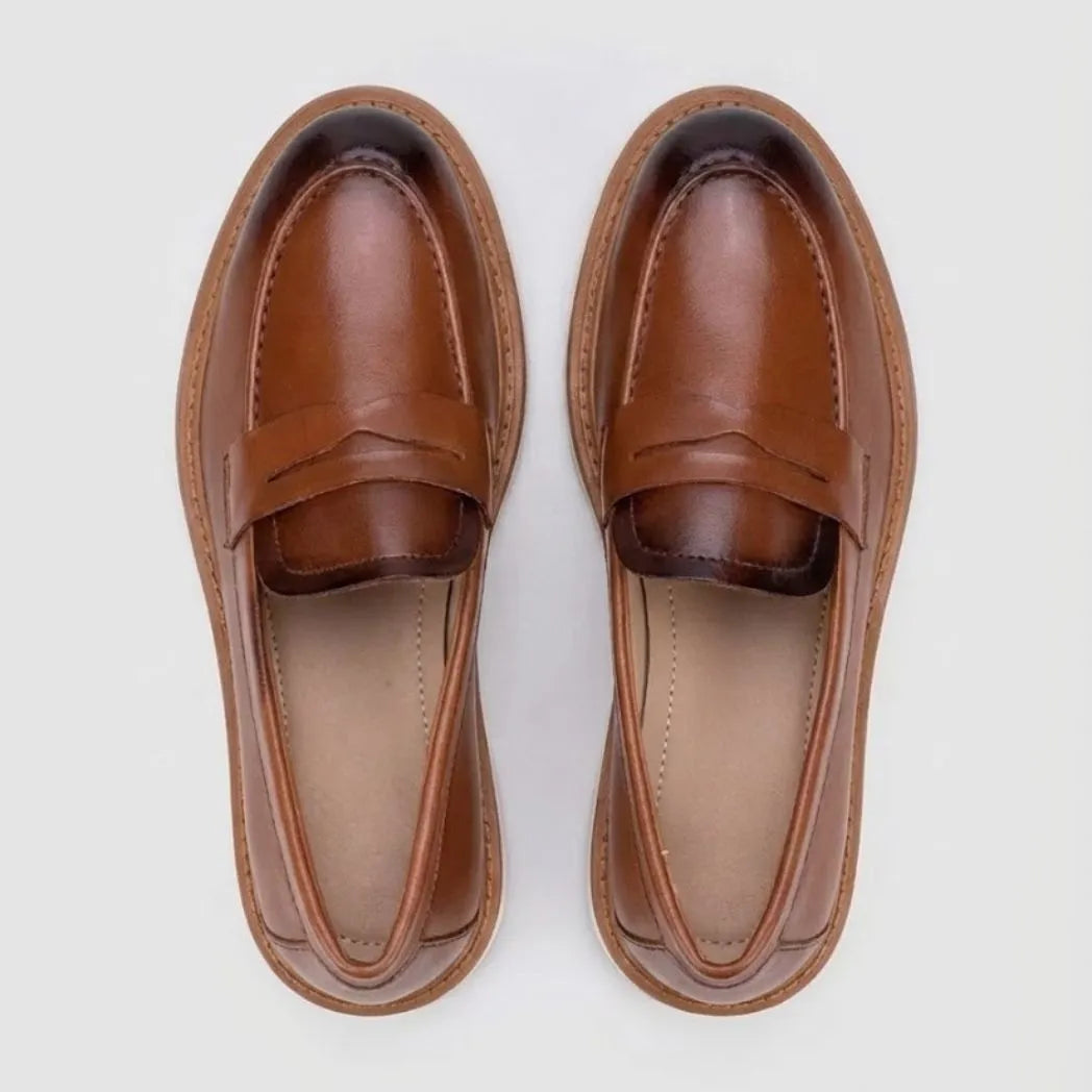 Mocassim Loafer de Couro Napoli Marrom