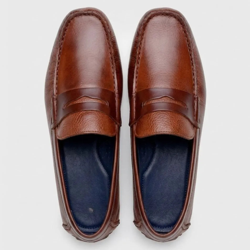 Mocassim Masculino Driver de Couro Marrom