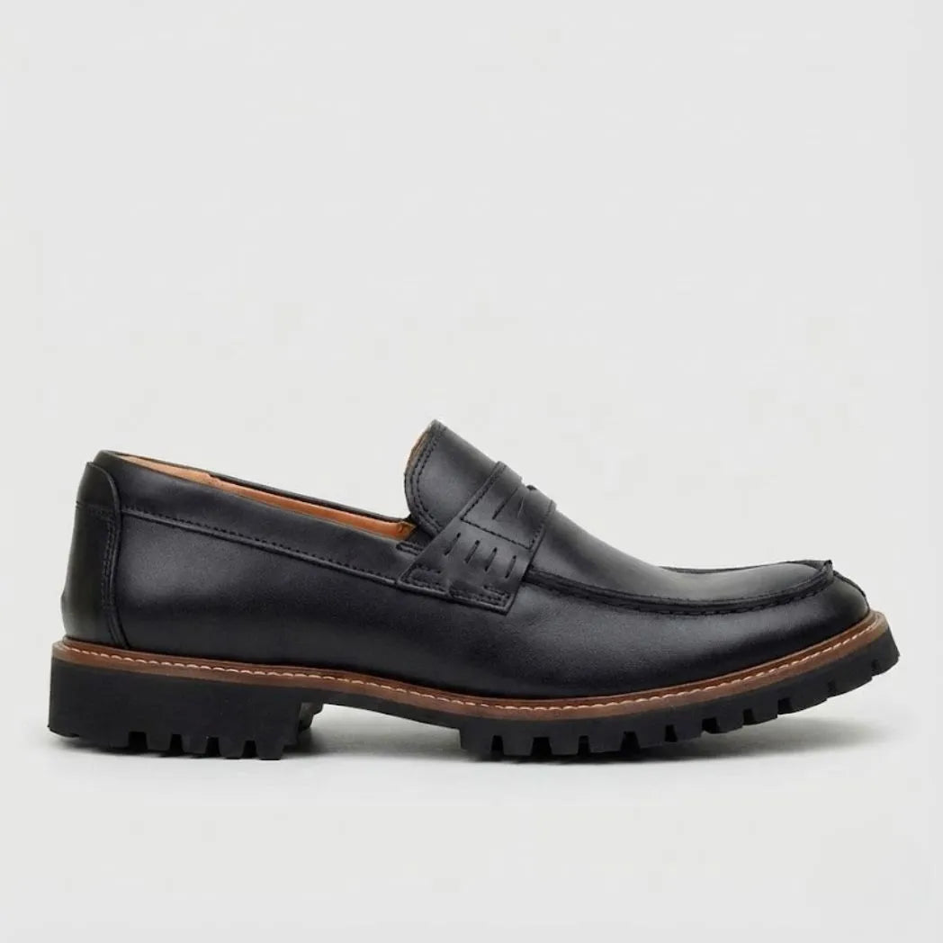 Mocassim Masculino Siena Loafer de Couro Preto
