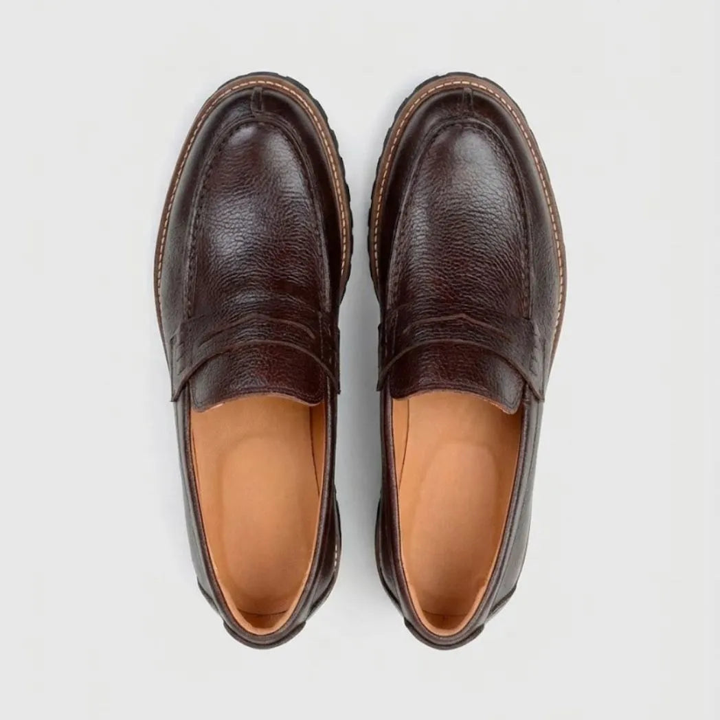 Mocassim Masculino Siena Loafer de Couro Marrom