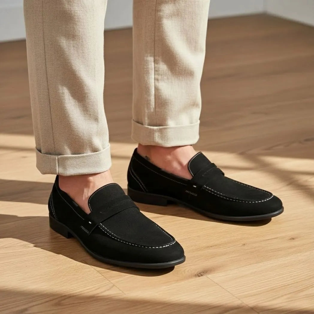 Mocassim Penny Loafer Milano Cognac Preto