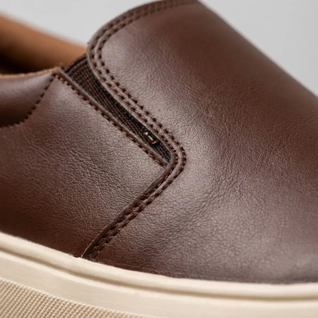 Mocassim Slip On Casual de Couro