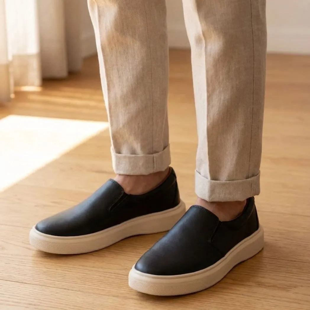 Mocassim Slip On Casual de Couro