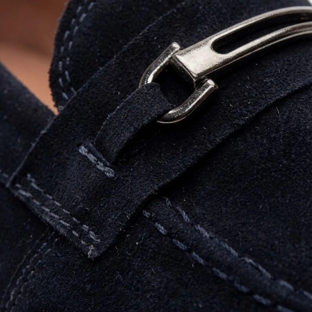 Mocassim Suede Tratorado de Camurça Azul