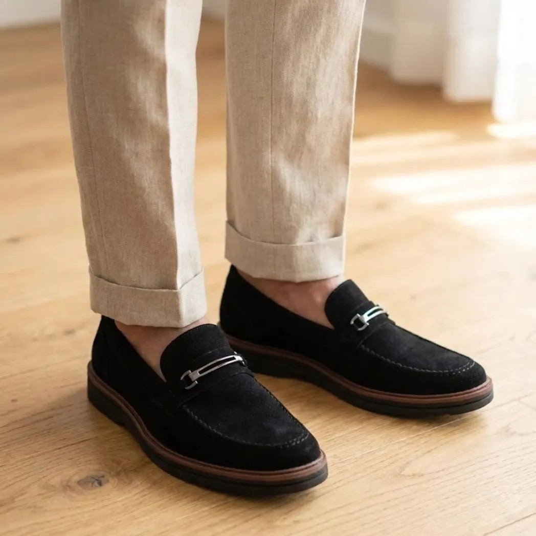 Mocassim Suede Tratorado de Camurça Preto