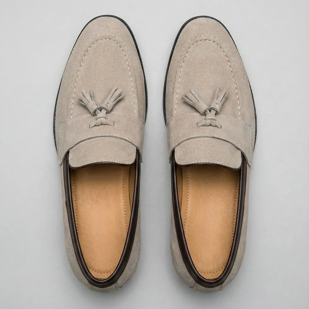 Mocassim Tassel de Camurça Premium Bege