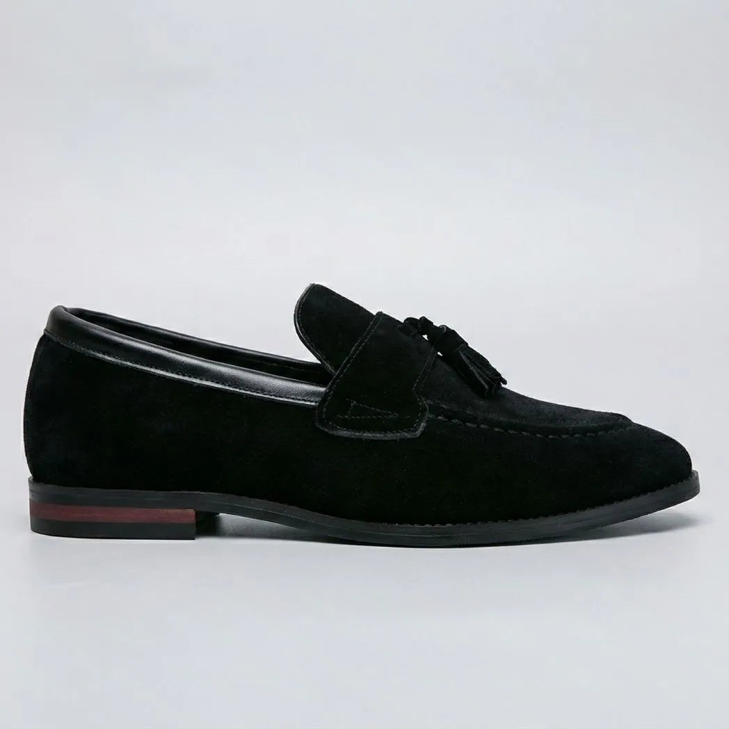 Mocassim Tassel de Camurça Premium Preto