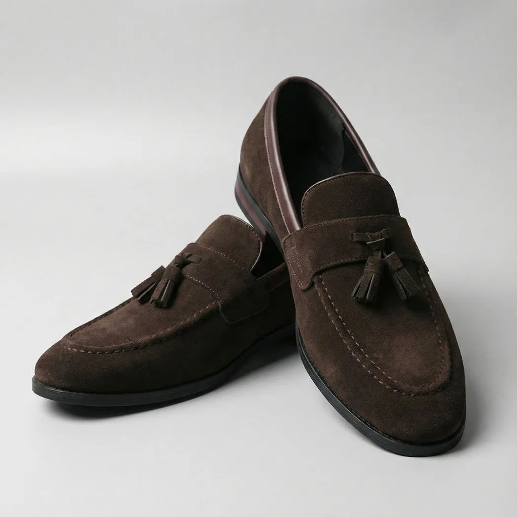 Mocassim Tassel de Camurça Premium Marrom