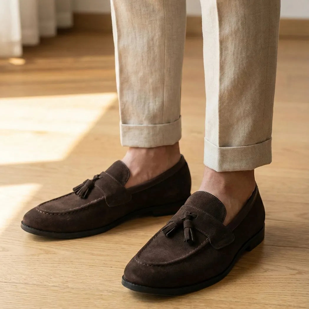 Mocassim Tassel de Camurça Premium