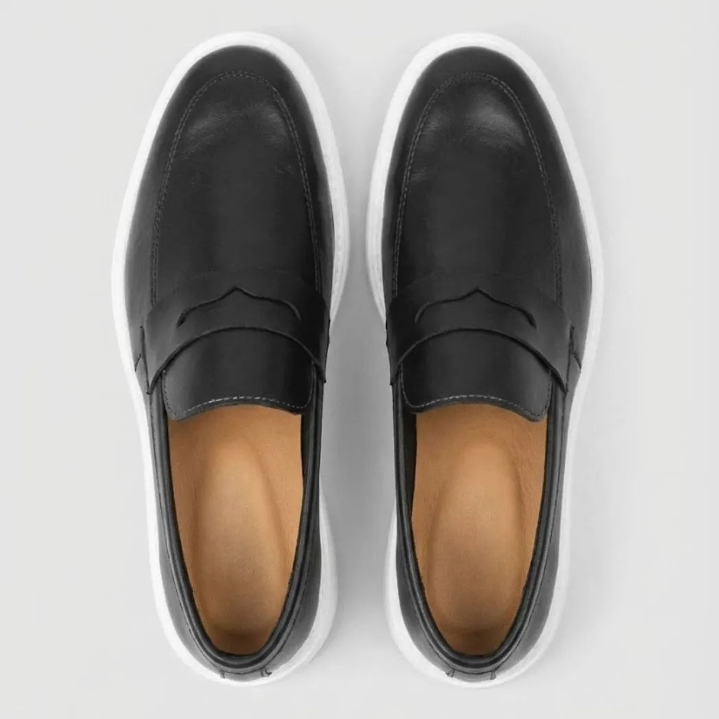 Mocassim Torino Ripple Tratorado de Couro Preto