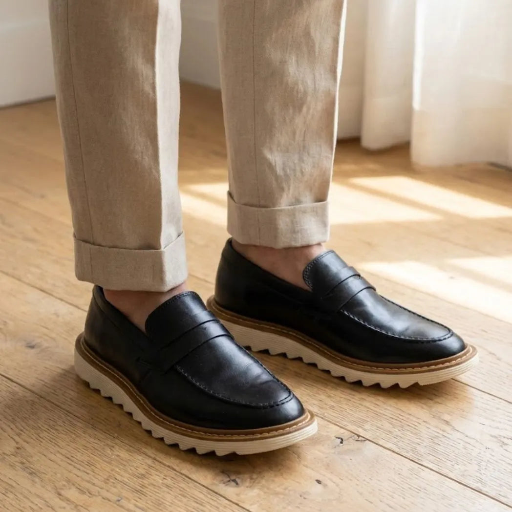 Mocassim Tratorado Siena Ripple Preto
