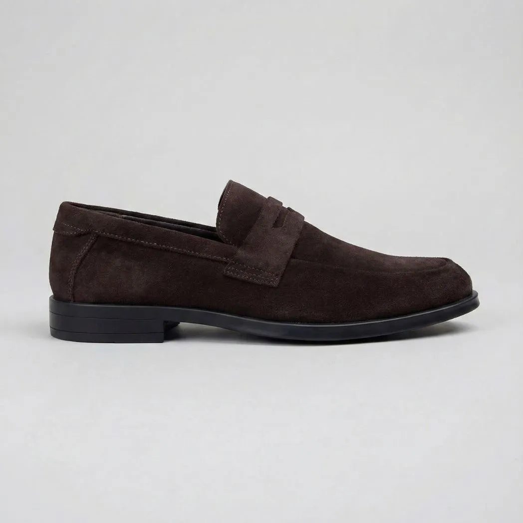 Mocassim Turim Loafer Camurça Marrom