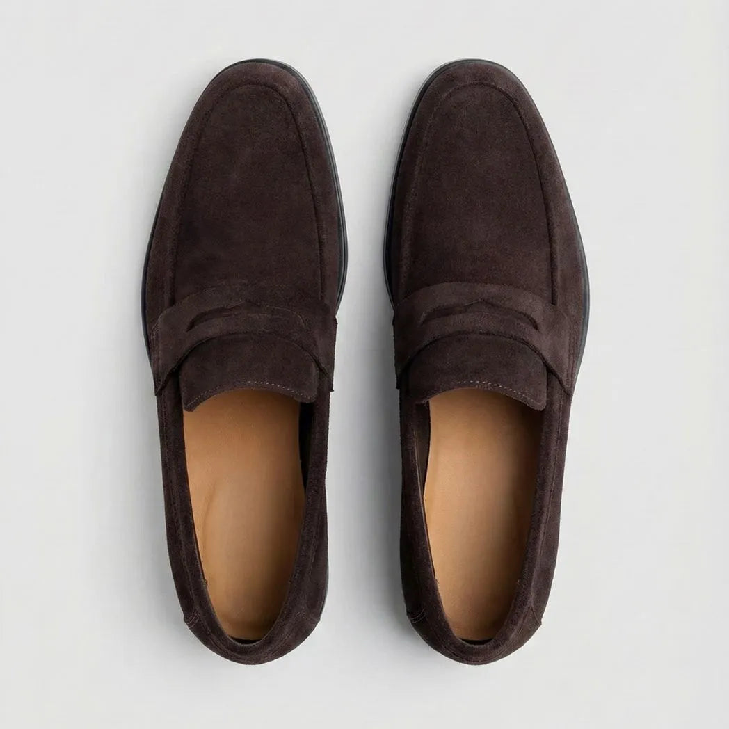 Mocassim Turim Loafer Camurça Marrom