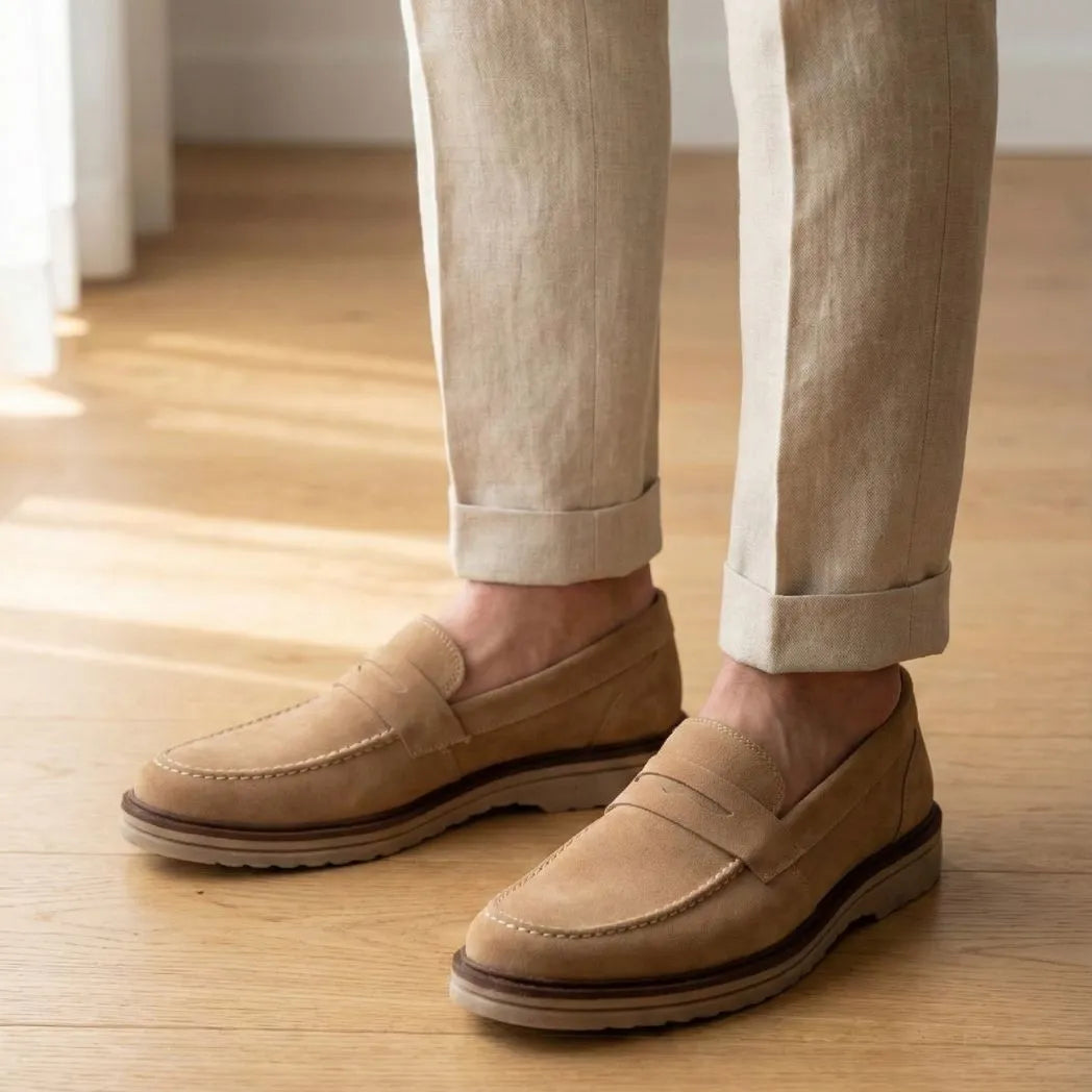 Mocassim de Camurça Monaco Edition Bege
