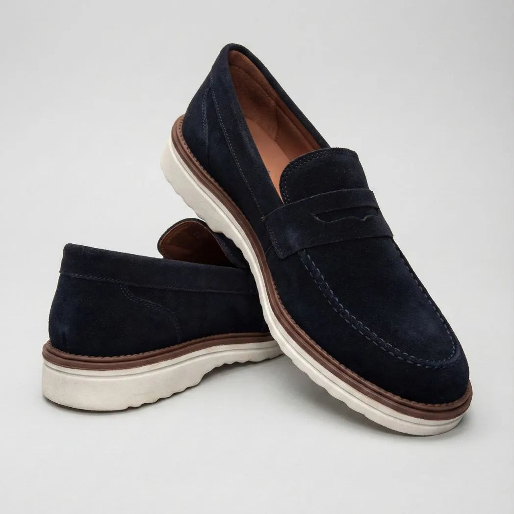 Mocassim de Camurça Monaco Edition Azul