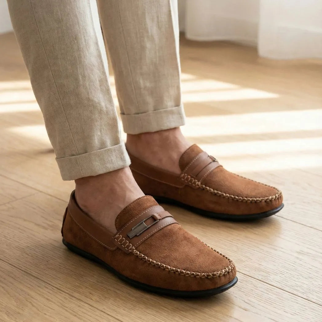 Mocassim de Camurça Titan Coffee
