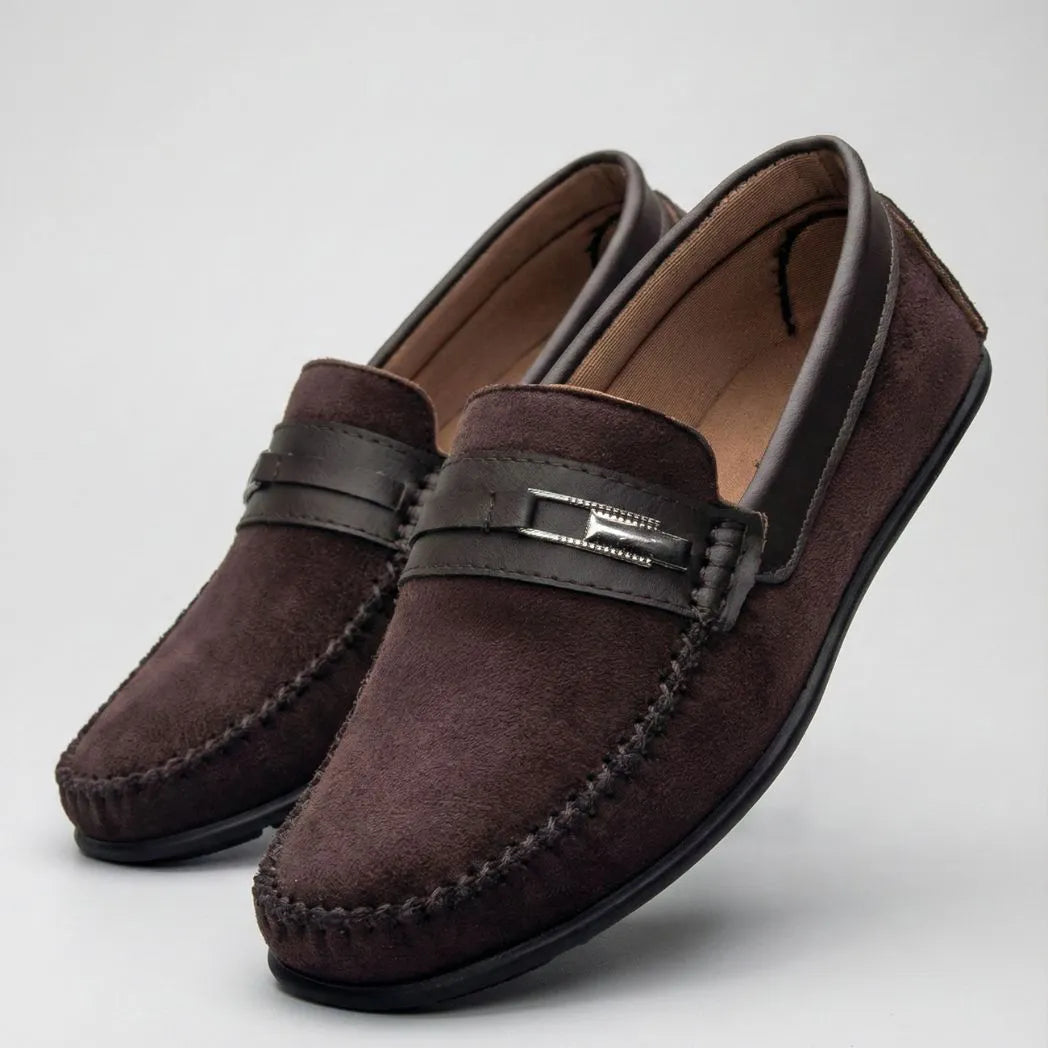 Mocassim de Camurça Titan Coffee Marrom Escuro