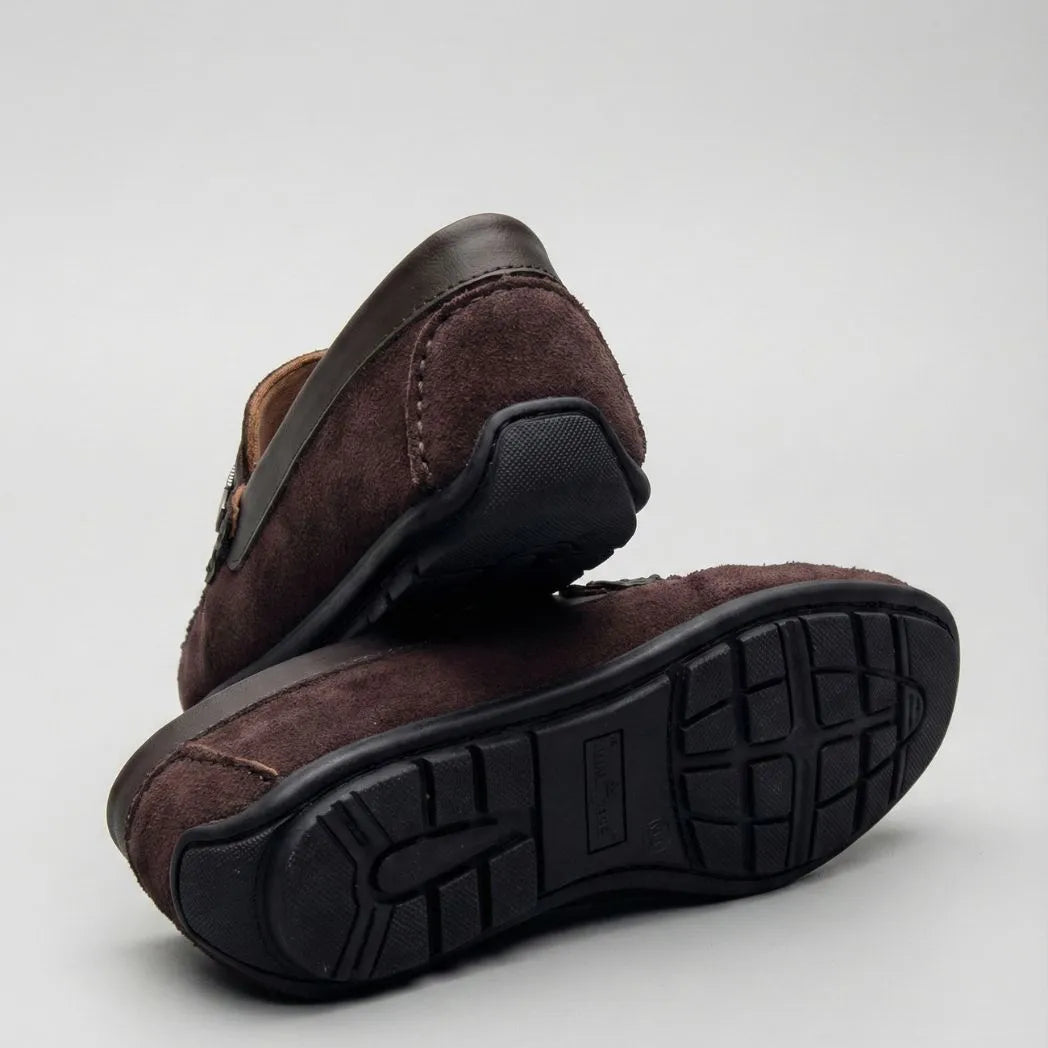 Mocassim de Camurça Titan Coffee Marrom Escuro