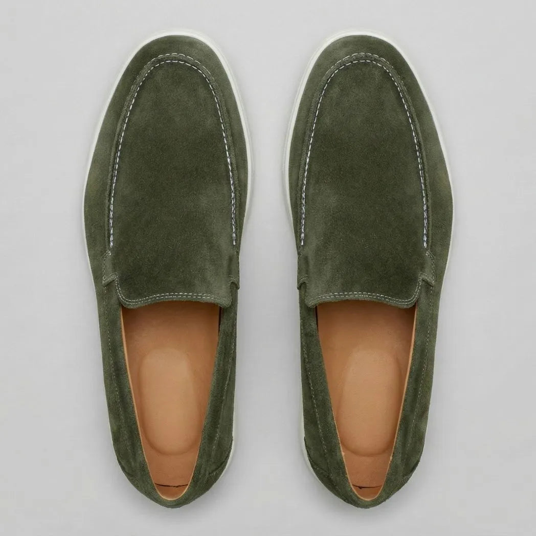 Mocassim de Camurça de Lebre Verde