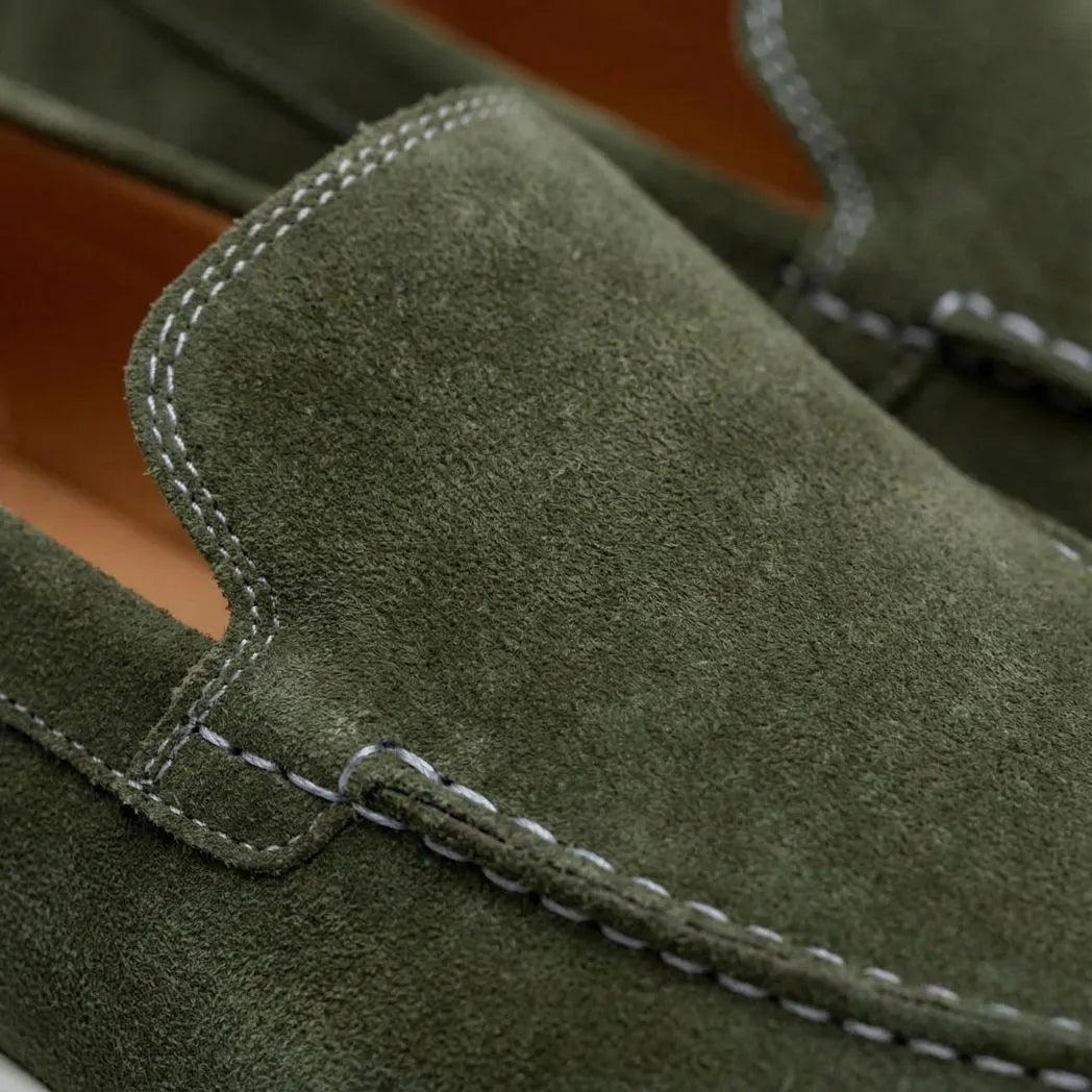 Mocassim de Camurça de Lebre Verde