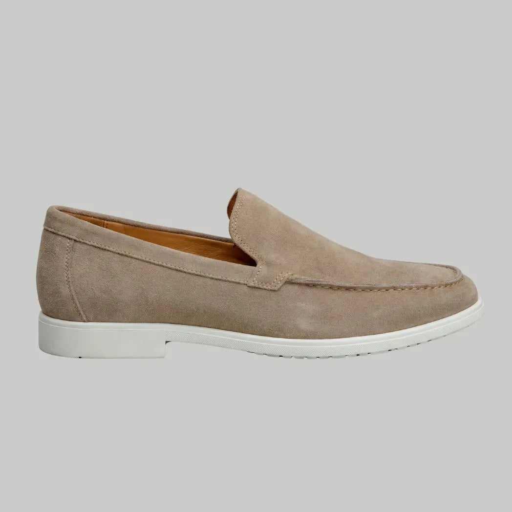 Mocassim de Camurça de Lebre Bege