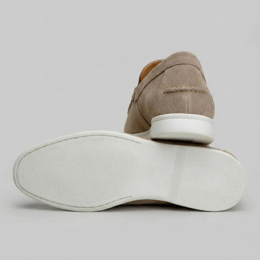 Mocassim de Camurça de Lebre Bege