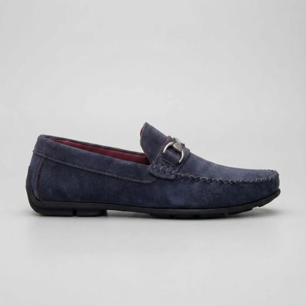 Mocassim Milano Driver Azul com Fivela