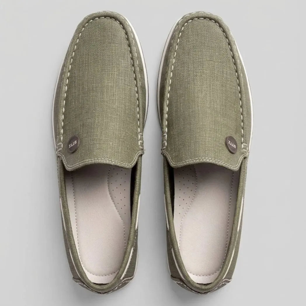 Mocassim Casual Canvas em Lona Verde