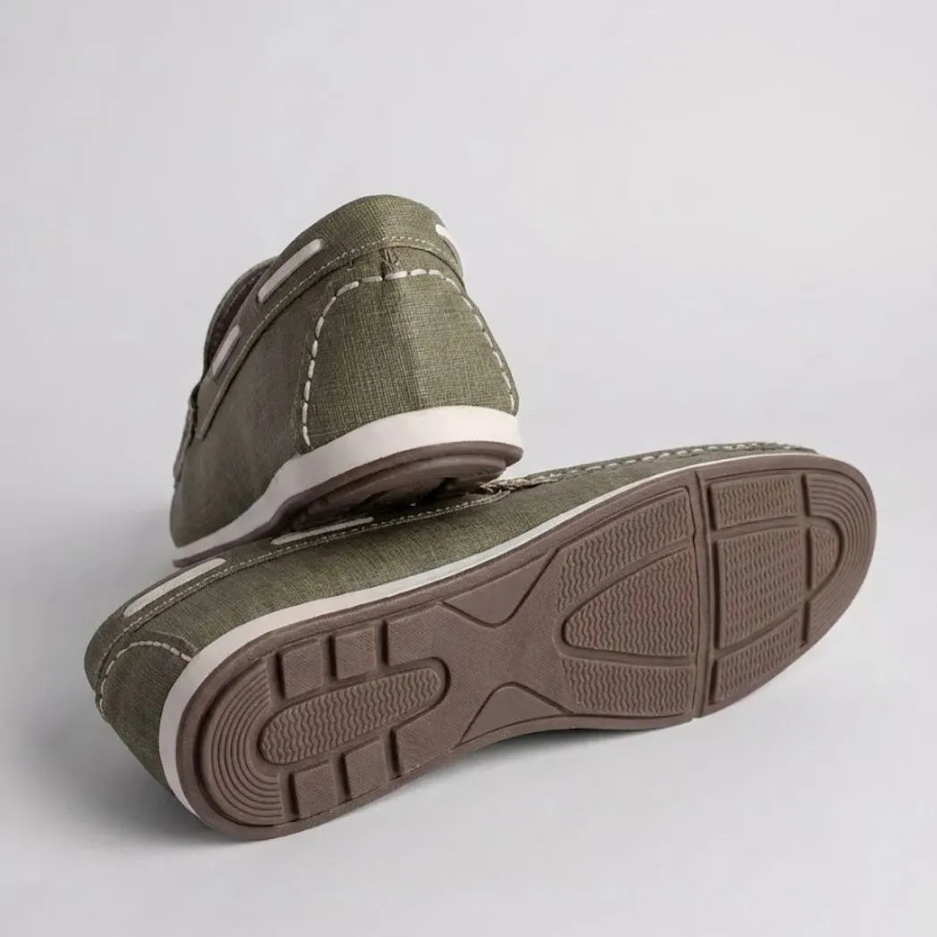 Mocassim Casual Canvas em Lona Verde