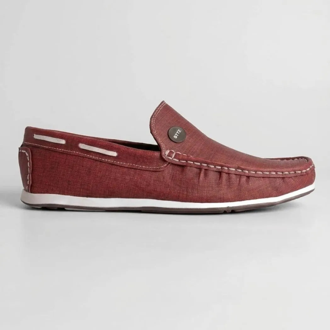 Mocassim Casual Canvas em Lona Vermelho